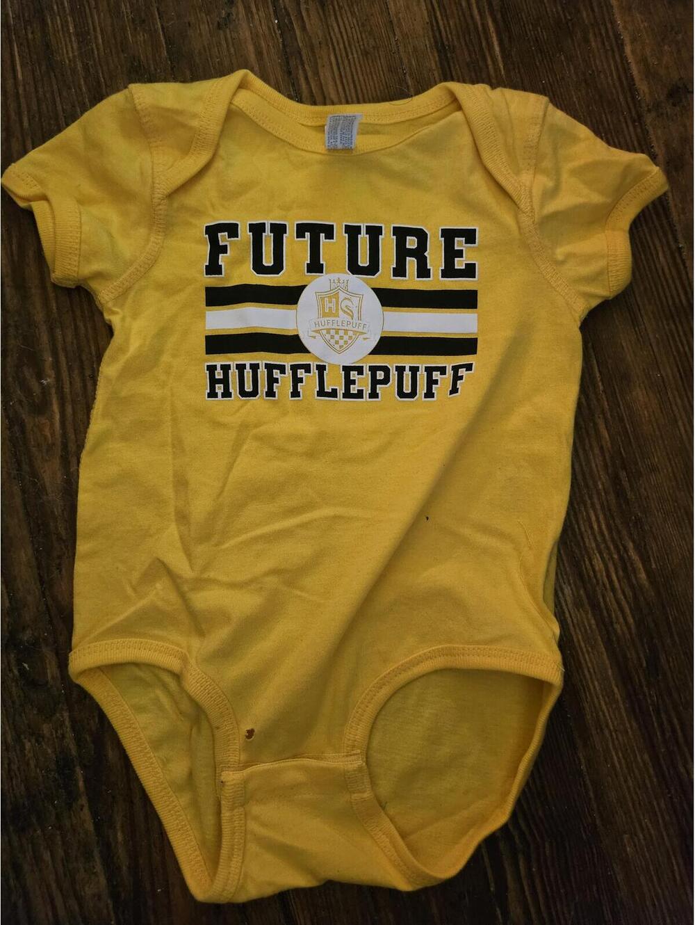BABY Harry Potter Future Hufflepuff one piece yellow - 18 Months NWOT small hole